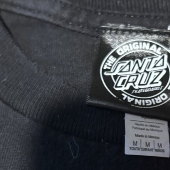 Youth Santa Cruz Skateboards Screaming Hand Graphic Long Sleeve Crop Shirt Sz M - Picture 3 of 9